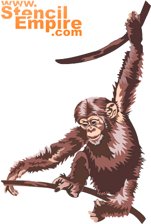 Junger Schimpanse (Tiere zeichnen Schablonen)