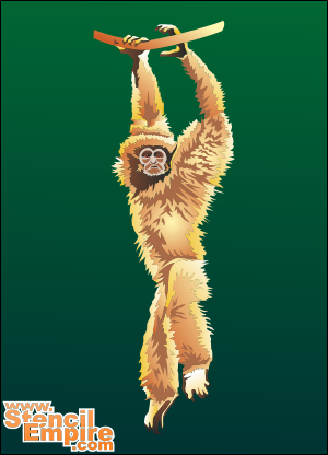 Gibbon (Tiere zeichnen Schablonen)