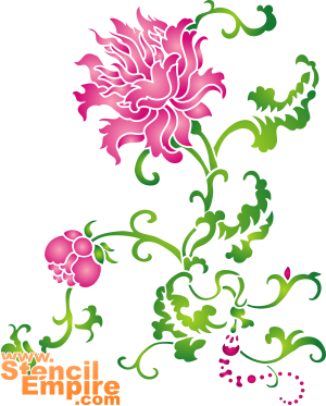Chinesische Chrysantheme - Schablone für die Dekoration