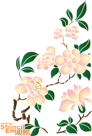 Chinesische Magnolie - Schablone für die Dekoration