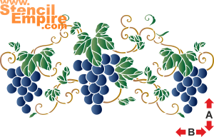 Orientalisches Motiv mit Weintraube - Schablone für die Dekoration