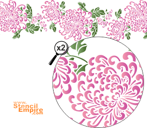 Chinesisches Bordürenmuster mit Chrysanthemen 2 - Schablone für die Dekoration