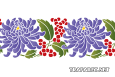 Chrysanthemen und Beeren (Schablonen für Blumen zeichnen)