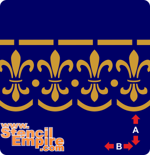 Bordürenmotiv mit heraldische Lilien - Schablone für die Dekoration