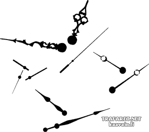 Uhrzeiger (Schablonen von verschiedenen Objekten)