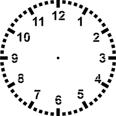 Zifferblatt 2 - Schablone für die Dekoration