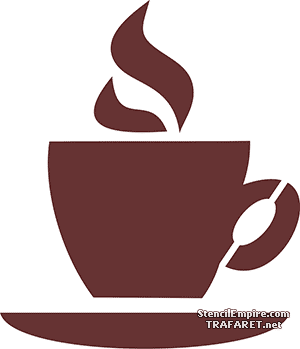 Tasse Kaffee  03 - Schablone für die Dekoration