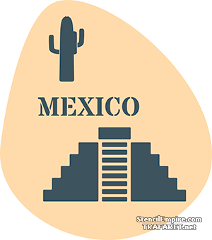 Mexiko - Sehenswürdigkeiten der Welt - Schablone für die Dekoration