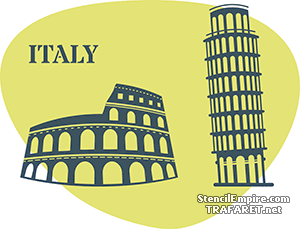 Italien - Sehenswürdigkeiten der Welt - Schablone für die Dekoration