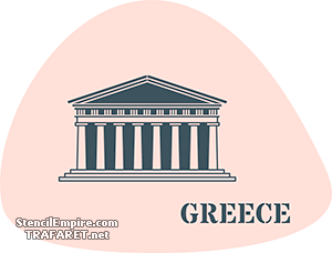 Griechenland - Sehenswürdigkeiten der Welt - Schablone für die Dekoration
