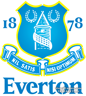 Wappen des Fußballverein Everton - Schablone für die Dekoration