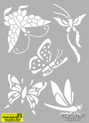 Satz der Schmetterlinge - Schablone für die Dekoration