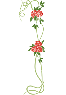 Langstieligen Rosen - Schablone für die Dekoration