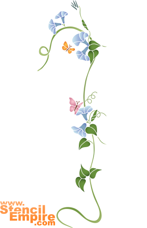 Winde und Schmetterlinge (Schablonen für Blumen zeichnen)
