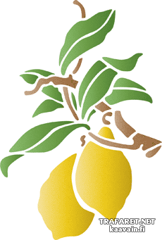 Zitronen auf einem Zweig - Schablone für die Dekoration