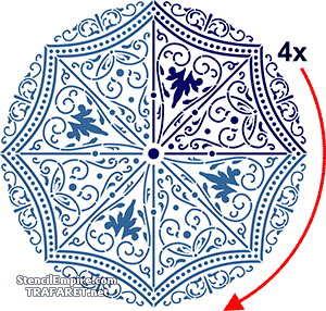 Großes klassisches Medaillon 81 (1/4) - Schablone für die Dekoration