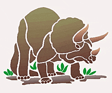 Triceratops - Schablone für die Dekoration