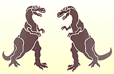 Zwei Tyrannosaurus - Schablone für die Dekoration