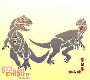 Allosaurus - Schablone für die Dekoration