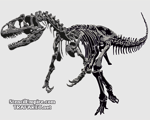 Allosaurus-Skelett - Schablone für die Dekoration