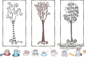 Tee-Triptychon - Schablone für die Dekoration