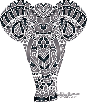 Spitzen indischen Elefanten A - Schablone für die Dekoration
