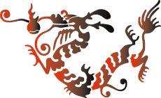 Orientalischer Drachen - Schablone für die Dekoration