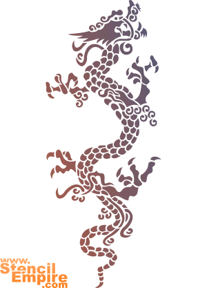 Krabbelnder Drache (Schablonen für Drachen zeichnen)