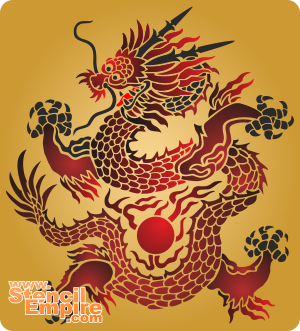 Airbrush Schablone Drachen 16 Maskierfolie Wand Maler Steich