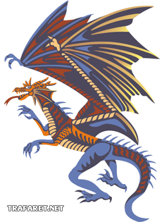 Verteidigungsdrache (Schablonen für Drachen zeichnen)