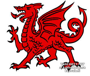 Roter Drache von Wales - Schablone für die Dekoration