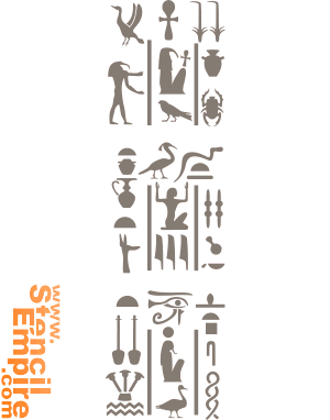 Entdecke ägyptische Hieroglyphen - Schablone für die Dekoration
