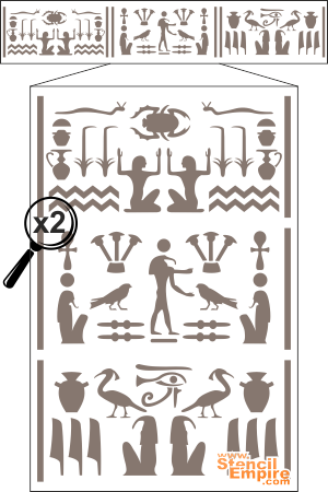 Bordürenmotiv mit Hieroglyphen - Schablone für die Dekoration