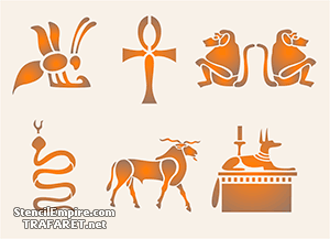 Ägyptische Hieroglyphen 3 - Schablone für die Dekoration
