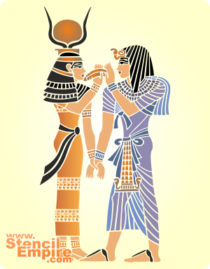 Pharao und Göttin - Schablone für die Dekoration
