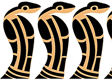 Bordürenmotiv mit Kobras - Schablone für die Dekoration