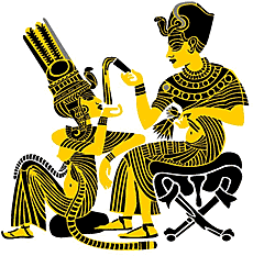 Tutankhamun und Königin - Schablone für die Dekoration