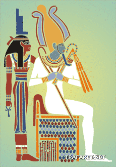 Isis und Osiris - Schablone für die Dekoration