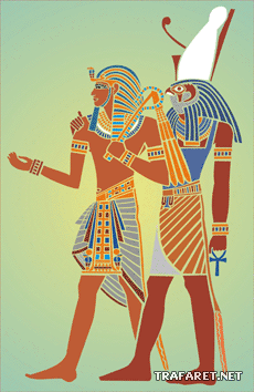 Tutankhamun und Horus - Schablone für die Dekoration