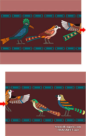 Kleine ägyptische Vögel - Schablone für die Dekoration