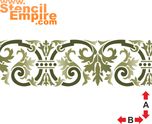 Bordürenmotiv im Empire-Stil 2 - Schablone für die Dekoration