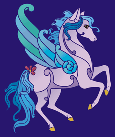 Ffliegenden Pferd Pegasus - Schablone für die Dekoration