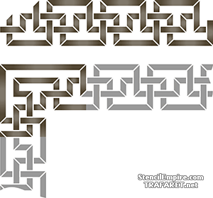 Englischer Mäander und Ecke 114 - Schablone für die Dekoration