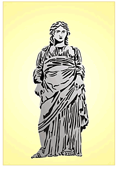 Statue einer Frau - Schablone für die Dekoration