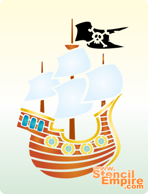 Piratenschiff - Schablone für die Dekoration