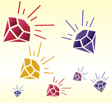 Edelsteine - Schablone für die Dekoration