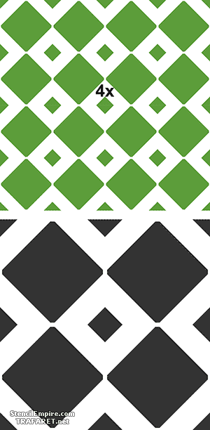 Fliese im marokkanischen Stil 01 - Schablone für die Dekoration