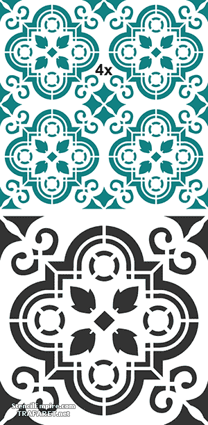 Fliese im marokkanischen Stil 03 - Schablone für die Dekoration