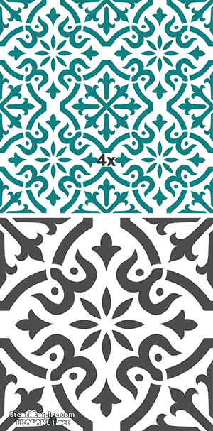 Fliese im marokkanischen Stil 04 - Schablone für die Dekoration