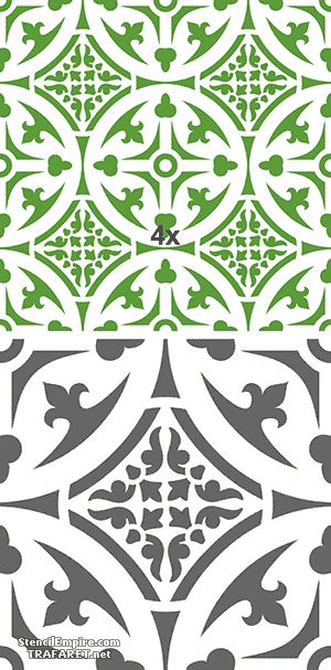 Fliese im marokkanischen Stil 05 - Schablone für die Dekoration
